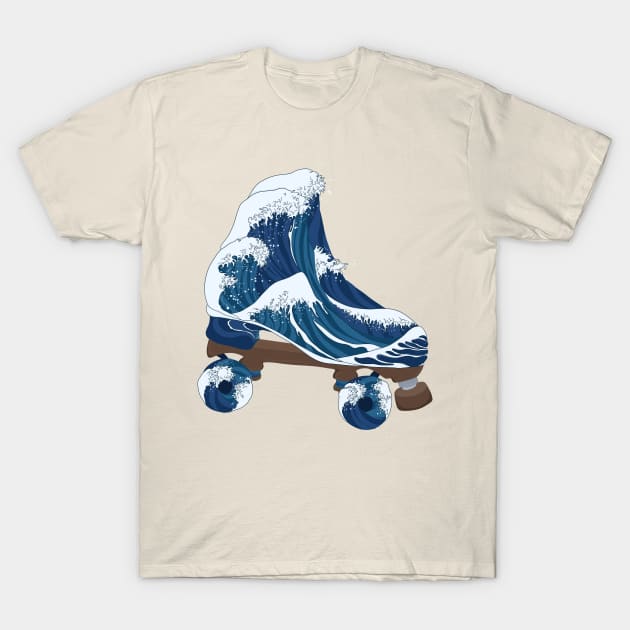 The Great Wave Skate T-Shirt by RiaoraCreations